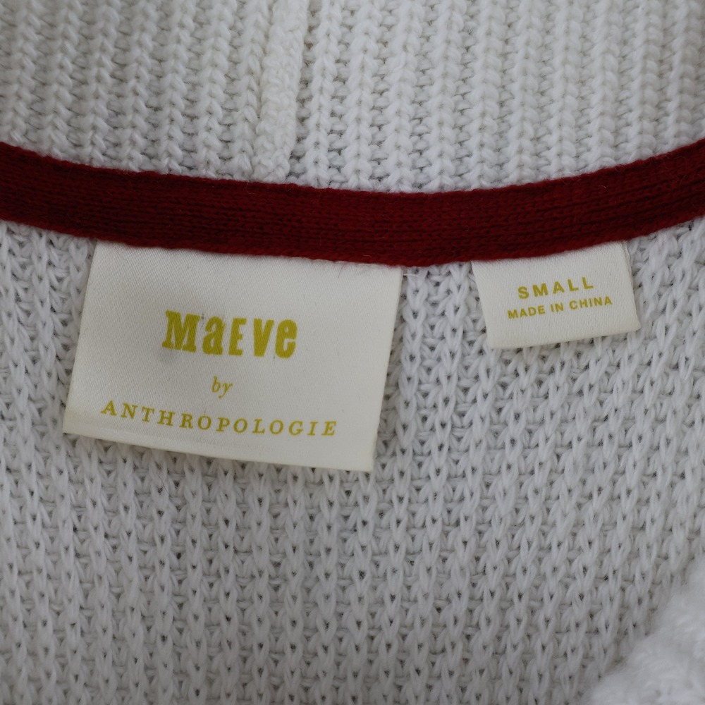 Maeve Anthropologie Striped Cowl Neck Sleeveless Sweater Dress Women Small Cream - Picture 3 of 16